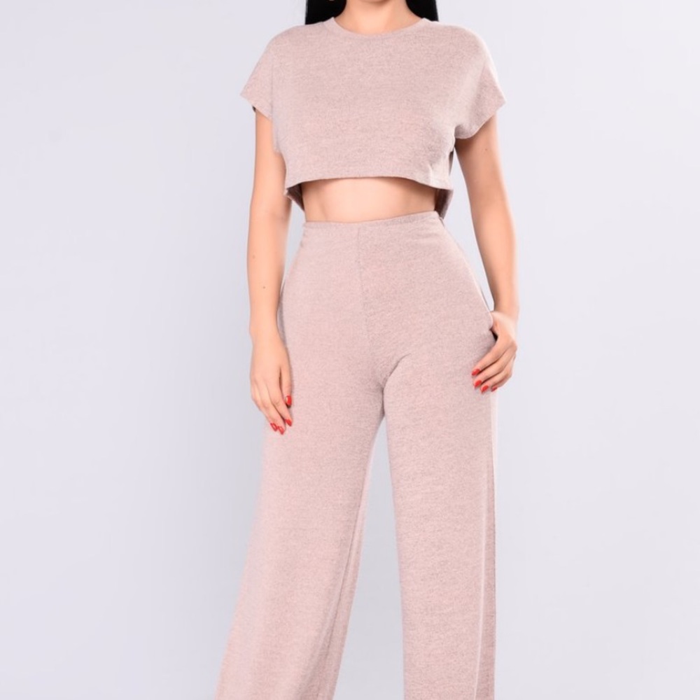 Two Piece Pink Jumpsuit